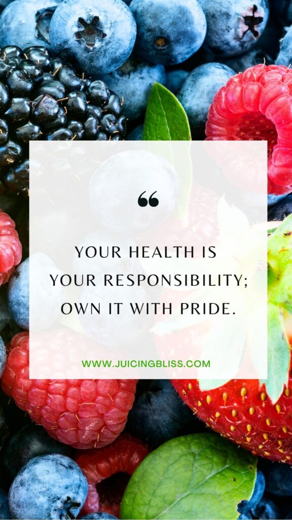 Daily health and wellness motivation quote #20 "Your health is your responsibility; own it with pride."