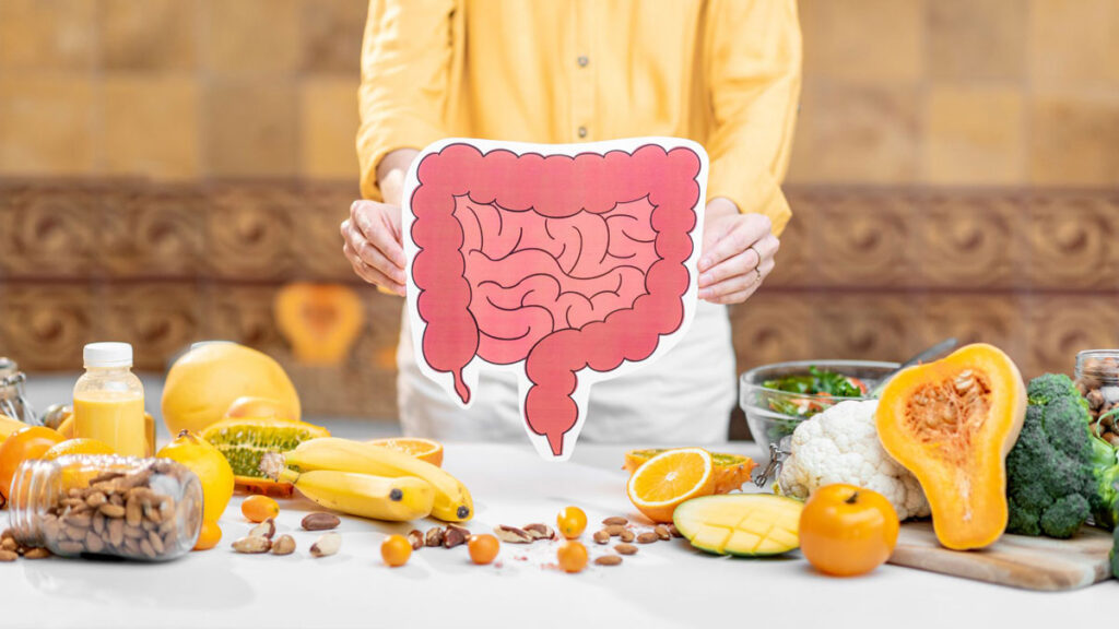 vegetables and fruits beneficial for digestive system and gut health